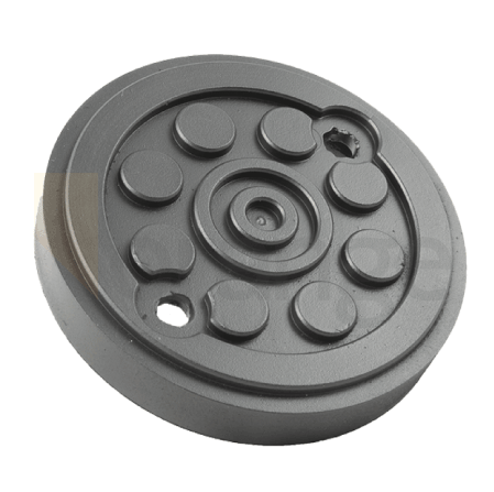 Draagrubber ø120 mm | stalen plaat | 2 gaten