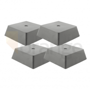Set rubber opnameblokken | vierhoekig frustum | hoogte 50 mm | 4 stuks
