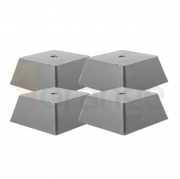 Set rubber opnameblokken | vierhoekig frustum | hoogte 70 mm | 4 stuks
